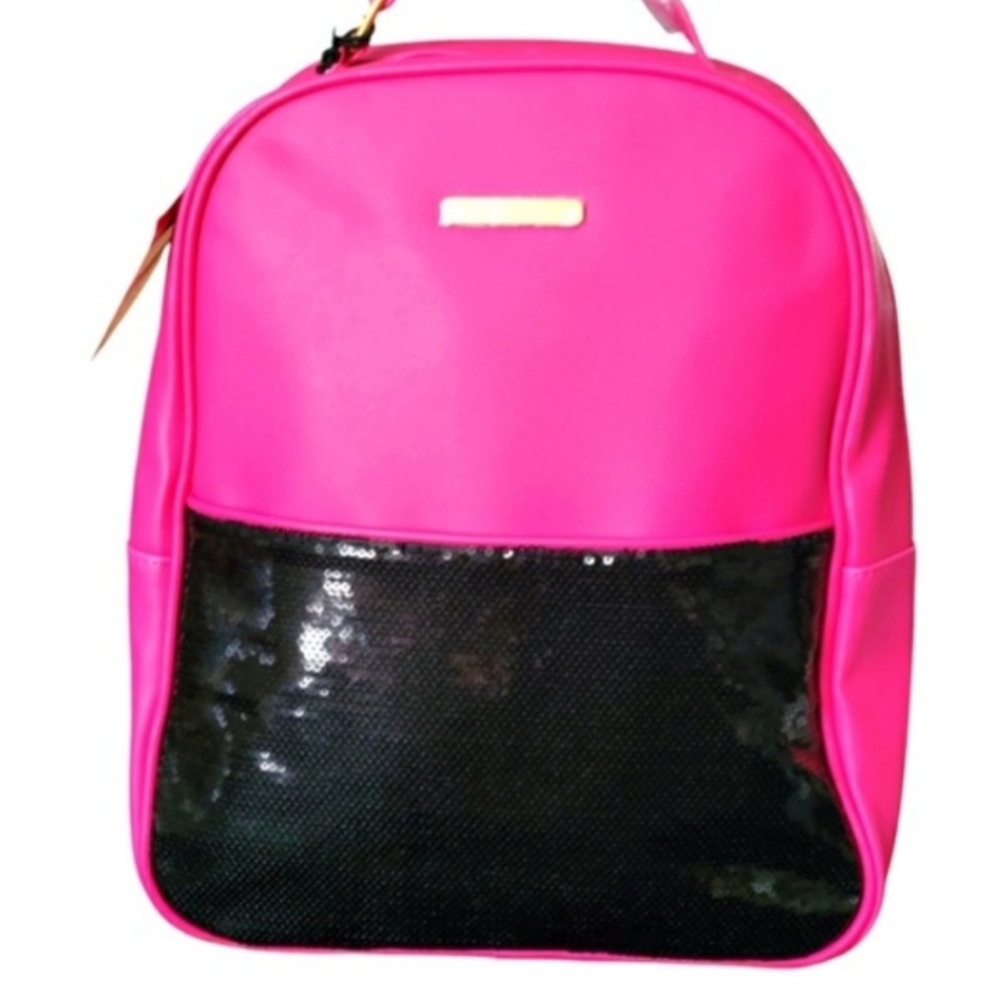 New Rare Juicy Couture Pink Backpack with Black Sequins New